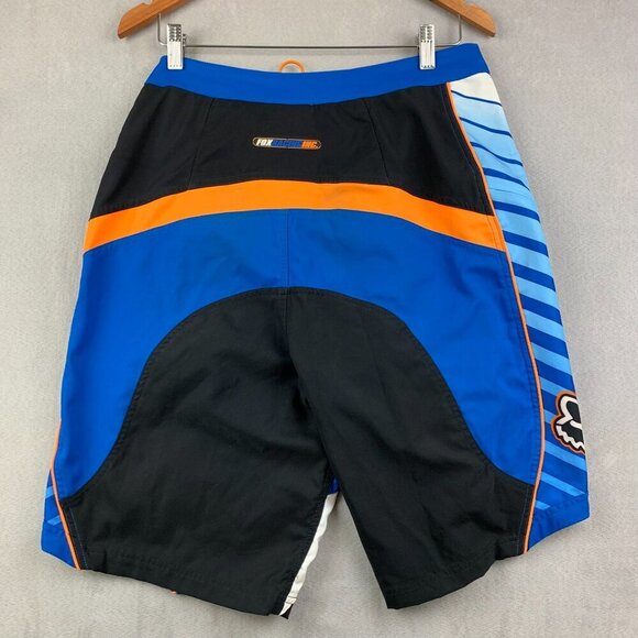 Fox Racing Mens Motocross Shorts 32 Blue Colorblock Cargo Zip Pockets Biking MTB - Picture 13 of 14